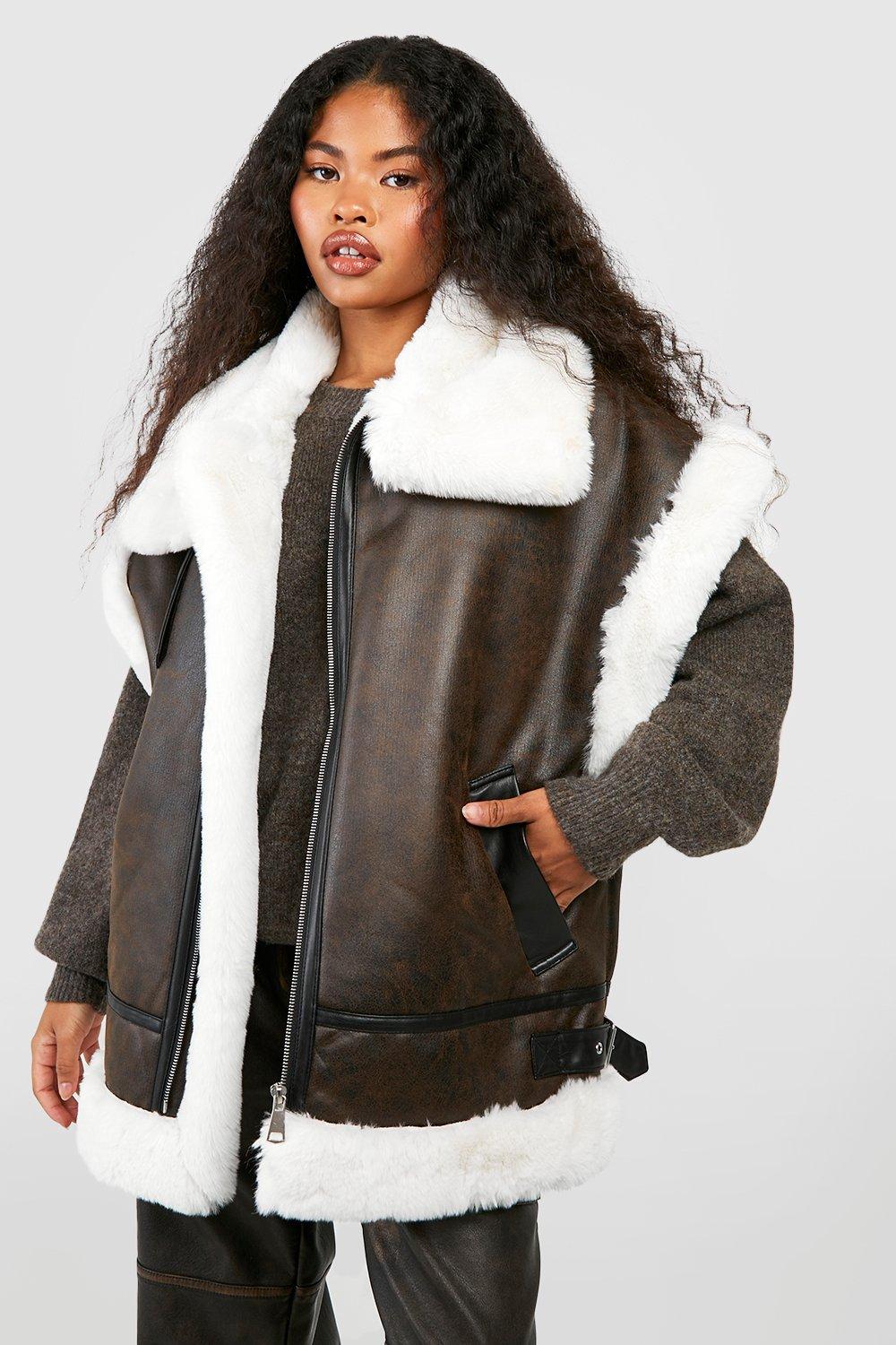 Be Boundless Reversible Hooded Faux Fur Vest Nylon Rain/Wind Proof Black ~L  | eBay